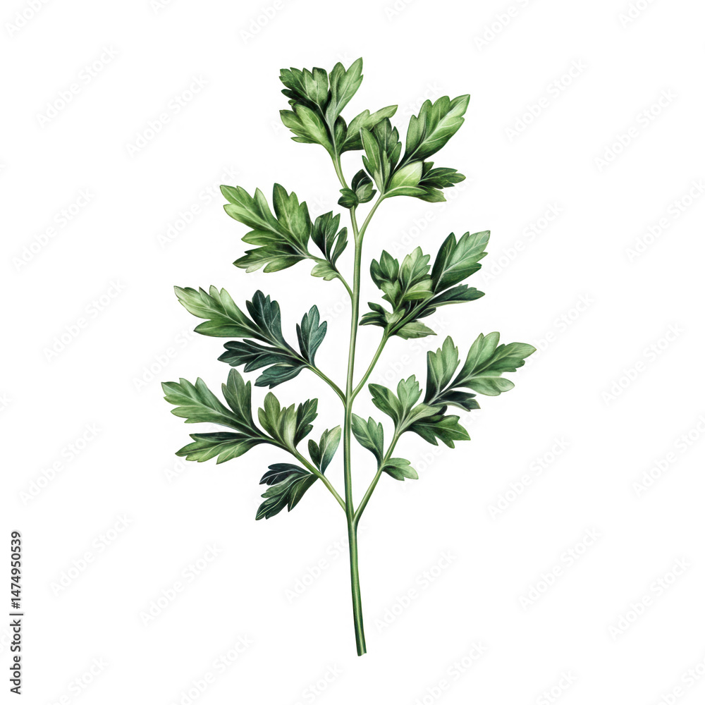 Fototapeta premium Green leafy branch botanical isolated on transparent background