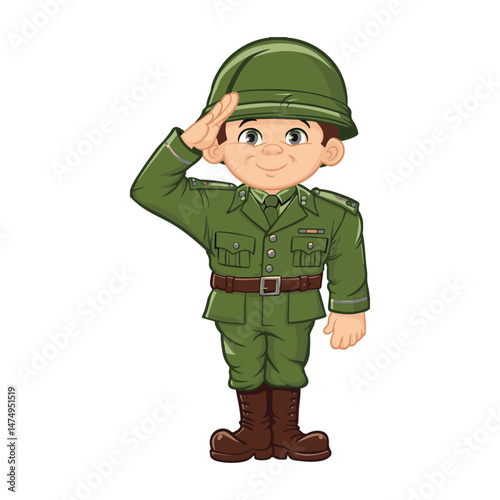 cartoon soldier in military uniform