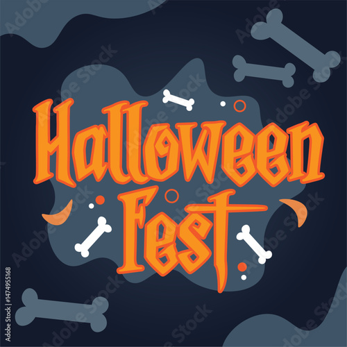 Isolated halloween lettering with ornaments Vector