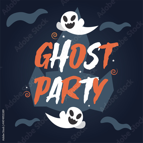 Isolated halloween lettering with ornaments Vector