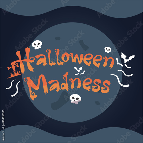 Isolated halloween lettering with ornaments Vector