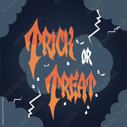 Isolated halloween lettering with ornaments Vector