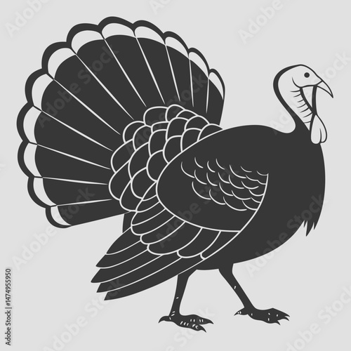Logo and symbol of a turkey for Thanksgiving