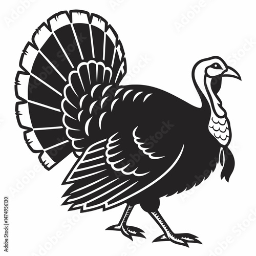 Logo and symbol of a turkey for Thanksgiving