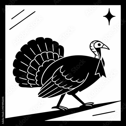 Logo and symbol of a turkey for Thanksgiving
