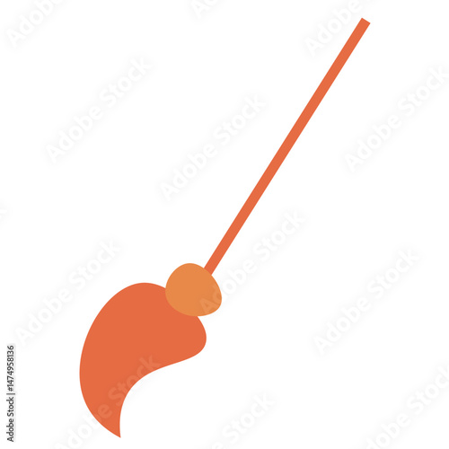 Isolated halloween witch broom icon Vector