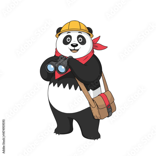 panda bear with a bamboo