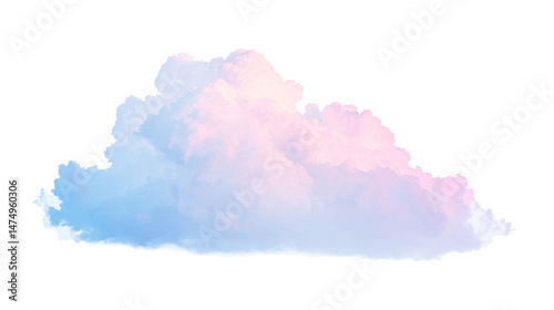 A dreamy cloud floats against a crisp, transparent background