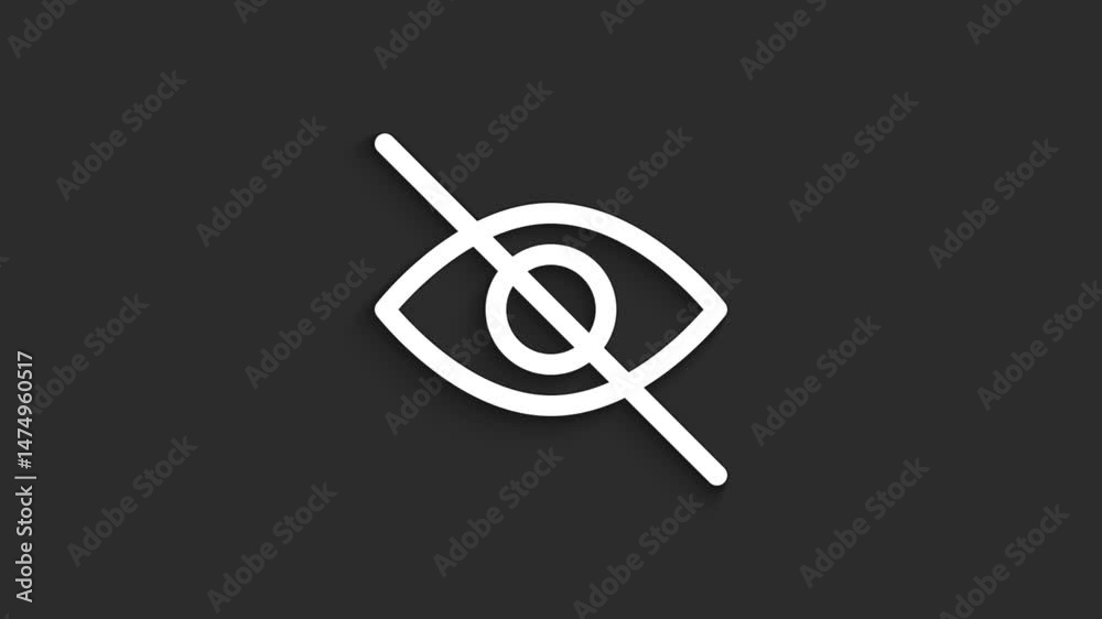 Not Visible – 4K Privacy UI Lineal Icon Animation