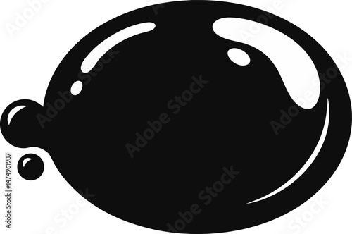 Soap Bubble Shape Silhouette Vector Illustration 