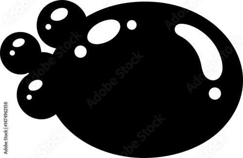 Soap Bubble Shape Silhouette Vector Illustration 