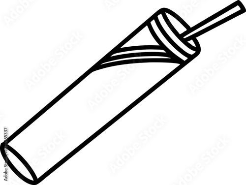 Straw Wrapper Line Art Vector Illustration