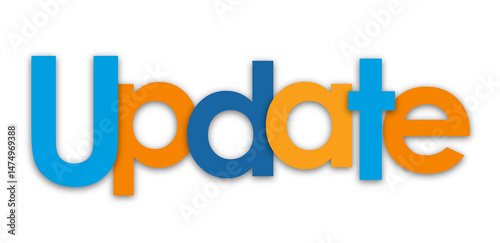UPDATE colourful typography banner on transparent background