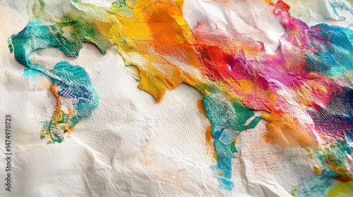 Vibrant abstract watercolor artwork with colorful brushstrokes and textured background