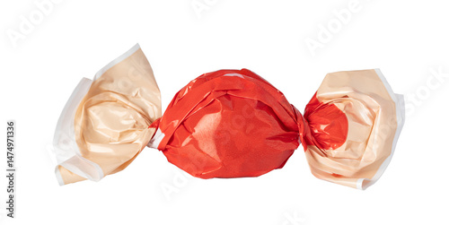 Wrapped candy with transparent background, showing festive treat