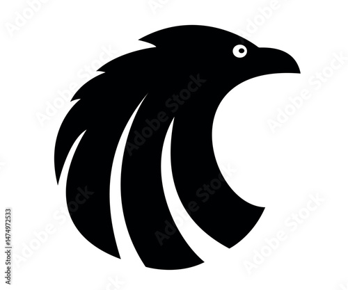 Eagle Head Logo Silhouette Vector Design