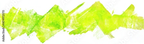 Abstract lime green paint strokes
