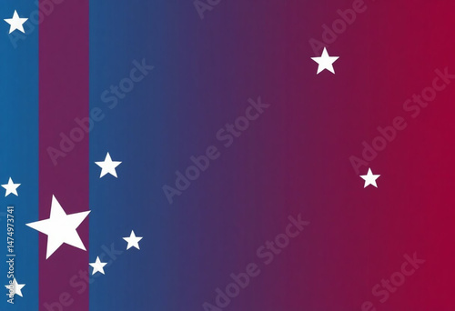 Fundo gradiente com estrelas brancas.