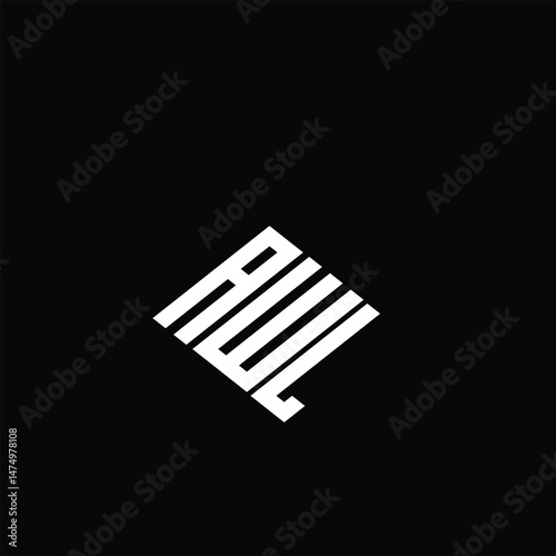 AWL letter logo design on black background.
