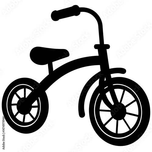 Simple tricycle silhouette vector illustration