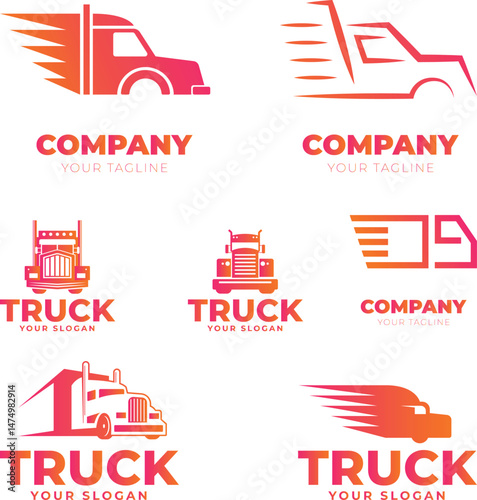 Truck logo template, Perfect logo for business related to automotive industry. Illustration graphic vector of logistics and delivery company logo design template