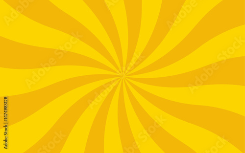 Abstract bright radial burst background featuring alternating yellow and orange rays. Symmetrical, vibrant, and convey energy and positivity. Cheerful, dynamic, and sunny atmosphere for posters.