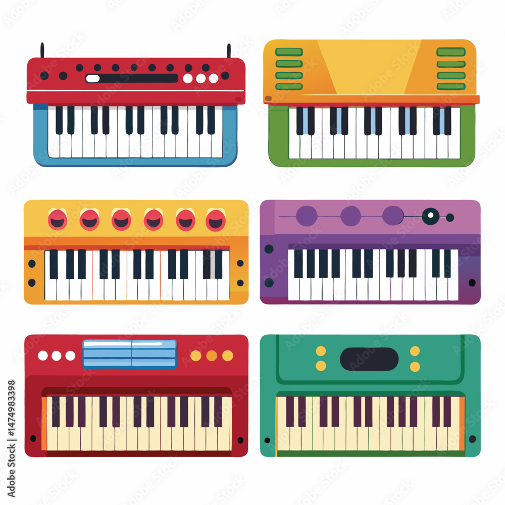 Fototapeta premium Six classic key instrument isolated on white background