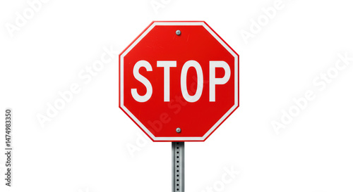 Vászonkép Isolated Stop Sign