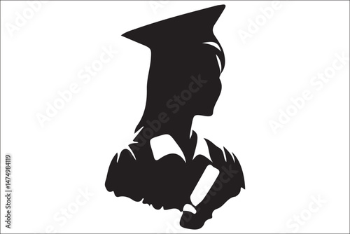 Graduation Cap Silhouette Celebrating Student Achievement.