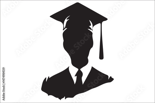 Graduation Cap Silhouette Celebrating Student Achievement.