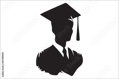 Graduation Cap Silhouette Celebrating Student Achievement.
