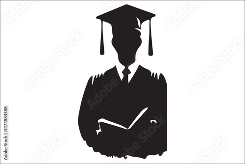 Graduation Cap Silhouette Celebrating Student Achievement.