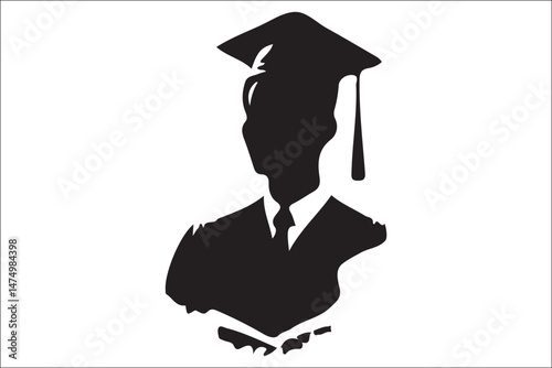 Graduation Cap Silhouette Celebrating Student Achievement.