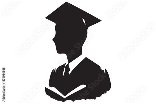 Graduation Cap Silhouette Celebrating Student Achievement.