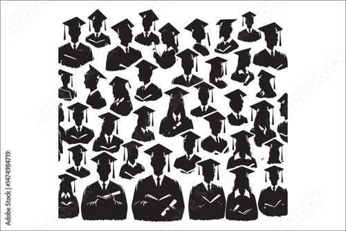 Graduation Cap Silhouette Celebrating Student Achievement.