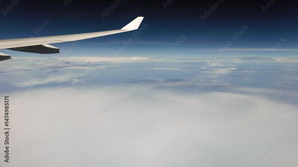Timelapse Of Sky And Clouds From Airplane Window, Timelapse Of Sky And Clouds From Airplane Window,