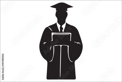 Graduation Cap Silhouette Celebrating Student Achievement.