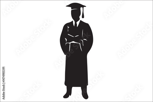 Graduation Cap Silhouette Celebrating Student Achievement.