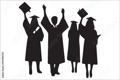 Graduation Cap Silhouette Celebrating Student Achievement.