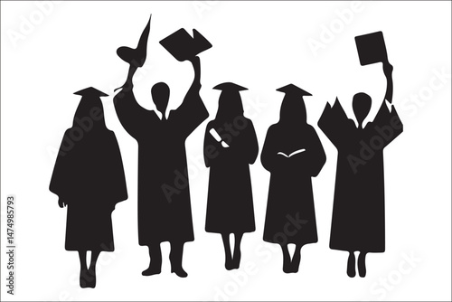 Graduation Cap Silhouette Celebrating Student Achievement.