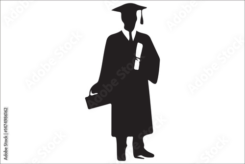 Graduation Cap Silhouette Celebrating Student Achievement.