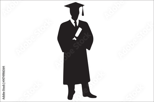 Graduation Cap Silhouette Celebrating Student Achievement.