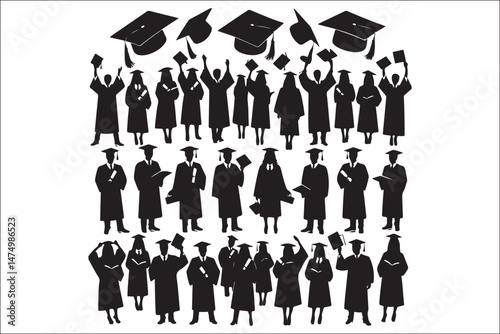 Graduation Cap Silhouette Celebrating Student Achievement.