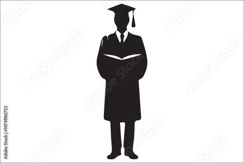 Graduation Cap Silhouette Celebrating Student Achievement.
