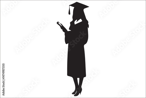 Graduation Cap Silhouette Celebrating Student Achievement.