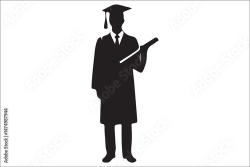 Graduation Cap Silhouette Celebrating Student Achievement.