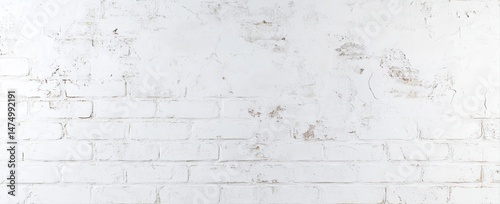 Whitewashed brick wall, distressed, textured