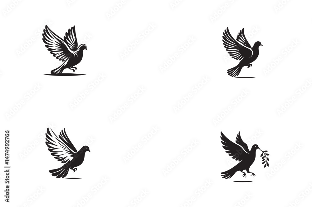 dove silhouette vector .beautiful dove vector design dove silhouette vector .beautiful dove vector design