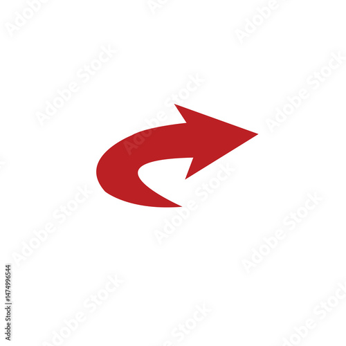 Curved red arrow pointing right direction isolated on transparent background Free Download Curved red arrow pointing right direction isolated on transparent background - GFXLoad