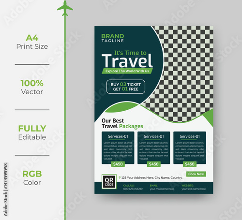 Travel Holiday Flyer Template for Tour & Adventure Promotions